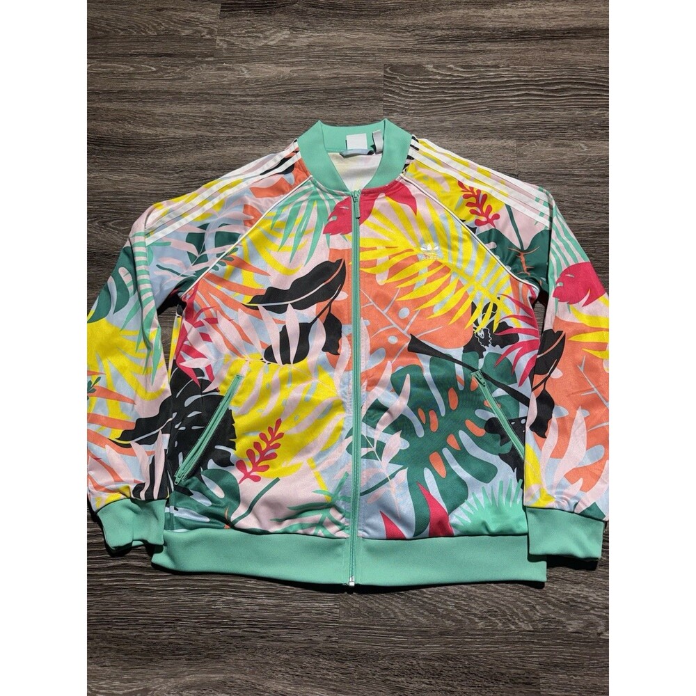 Adidas Womens Track Jacket Womens XL SST Graphic Superstar Tropical FH7991